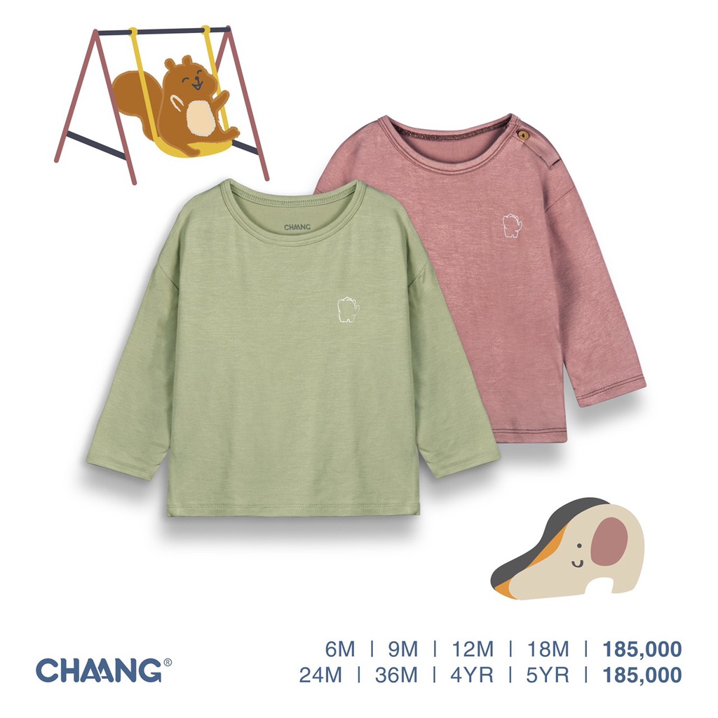 [ CHAANG 2022 AUTUMN ] Sét 2 áo dài tay cho bé từ 3 tháng đến 5 tuổi