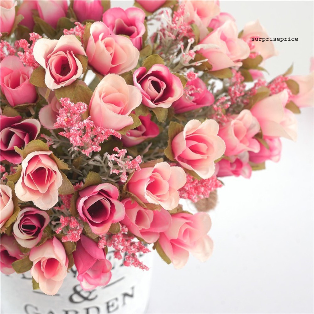 Bó 20 bông hoa hồng giả trang trí tiệc lãng mạn