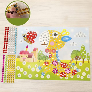 Set 4 tranh khảm dán đá pha lê DIY giáo dục trẻ em