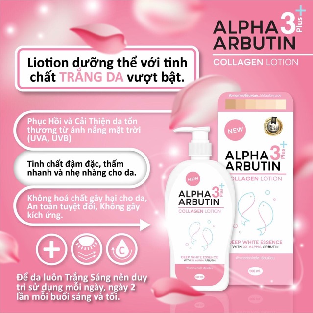 Lotion Sữa Dưỡng Trắng Da ALPHA ARBUTIN 3 Plus+ Collagen 500ml - Thái Lan | BigBuy360 - bigbuy360.vn