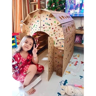 🚫𝐌iễn phí ship🚫nhà bìa carton cho bé siêu đẹp đồ chơi lắp ghép thông minh cho bé