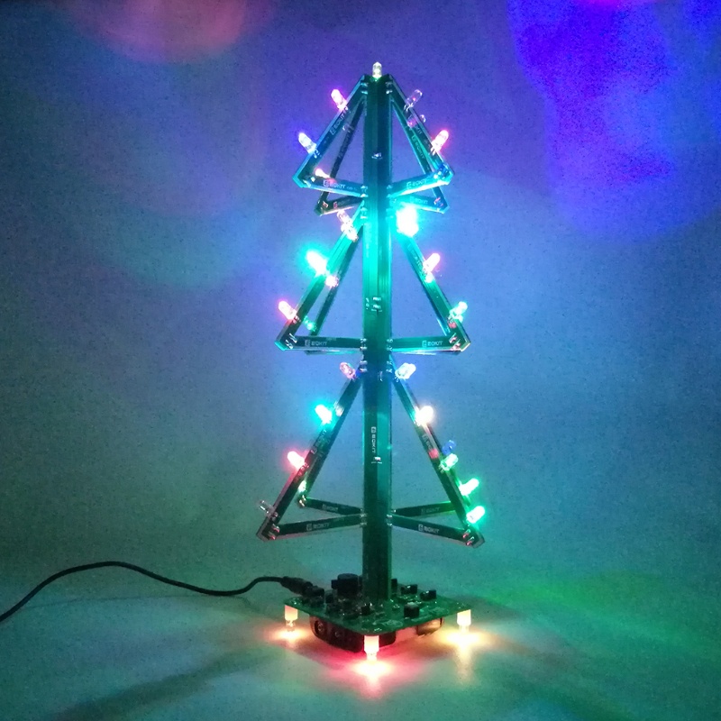 Bộ Cây Thông Noel Gắn Đèn LED 3D Phát Nhạc DIY