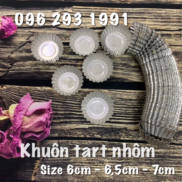 Set 10 khuôn tart nhôm size 5 - 6 - 6.5 - 7 cm , nhôm dầy