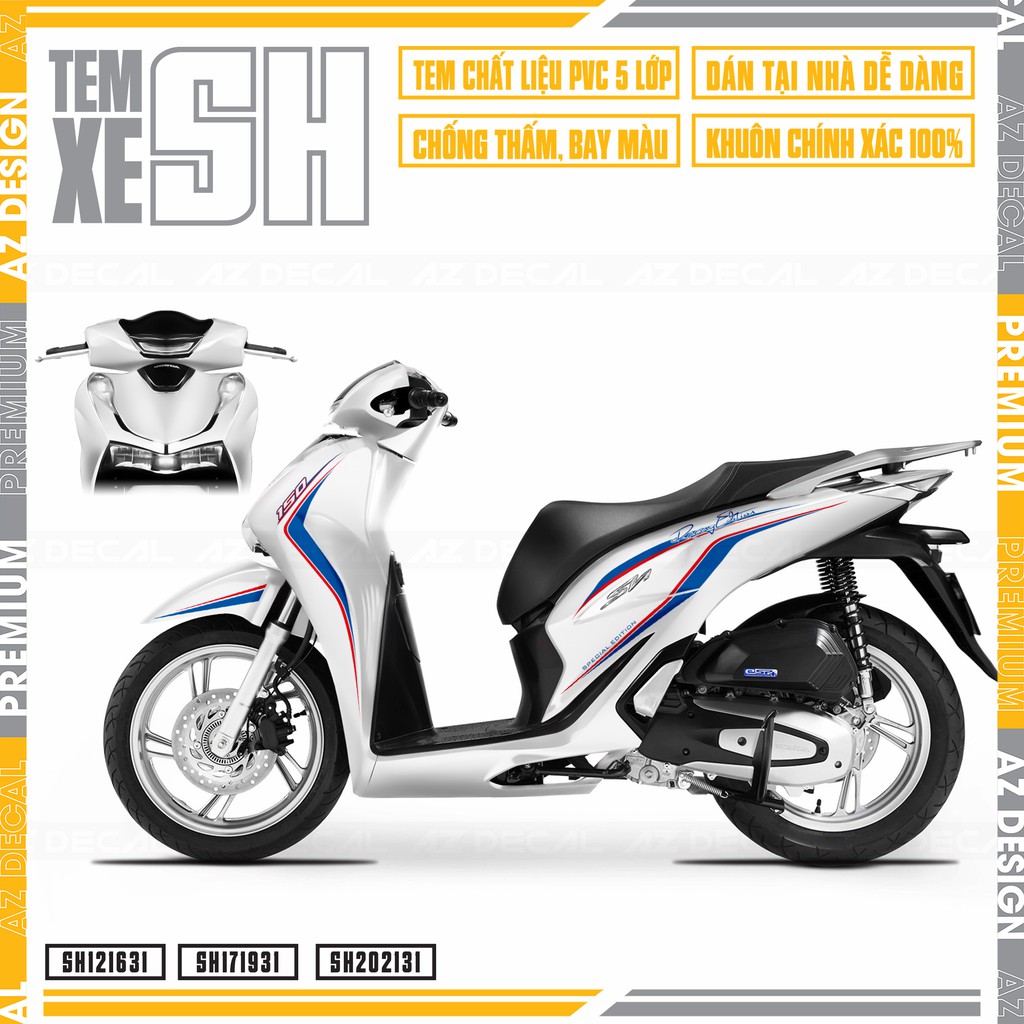 Tem Rời Xe SH Mẫu Racing 150 Đời Xe 2012 - 2022 | SH31 | Tem Chế Chống Nước, Decal Bền Màu