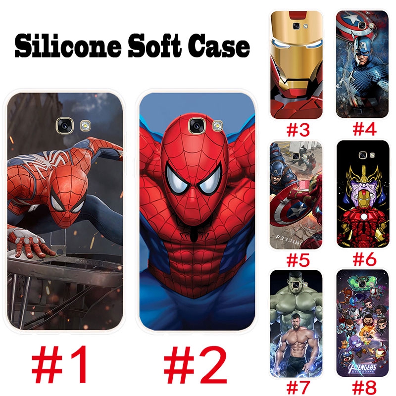 Ốp Điện Thoại Tpu Dẻo Họa Tiết Spiderman Iron Man Độc Đáo Thời Trang Cho Samsung Galaxy A3 A5 A7 2016 2017