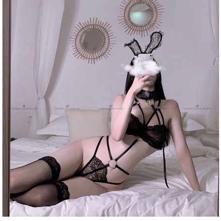 Đồ ngủ sexy/ Bộ cosplay thỏ ren full phụ kiện MS8889