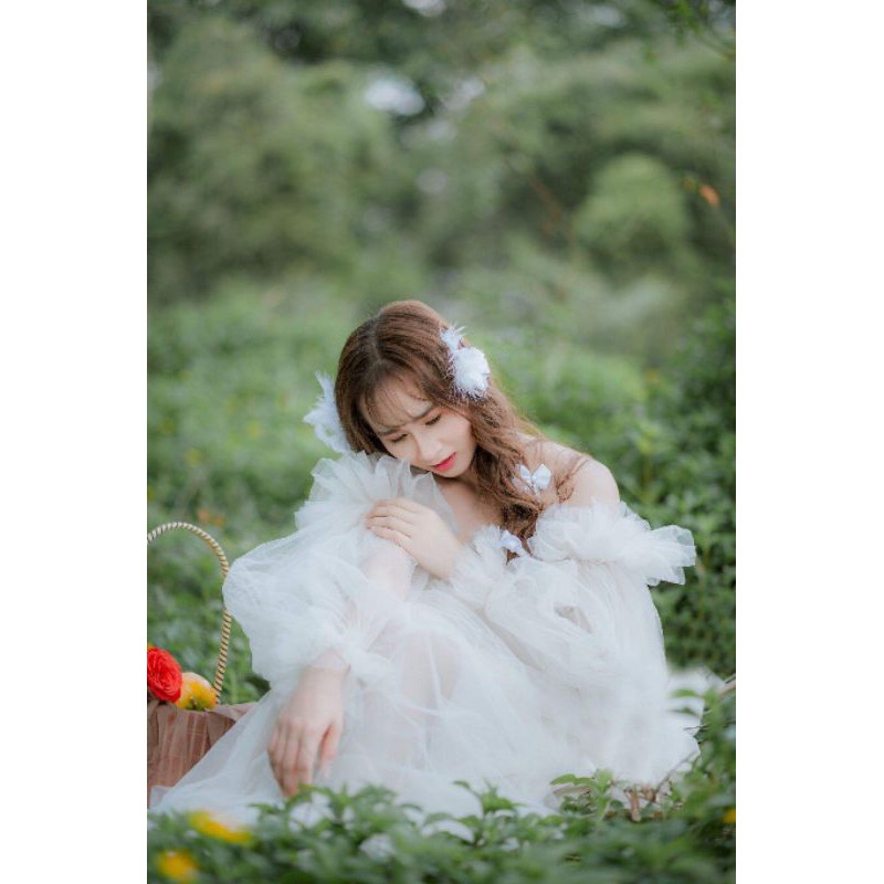 váy chụp hình concept  tay phồng