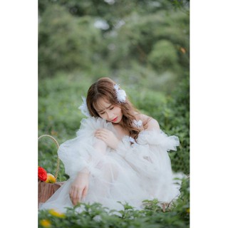 váy chụp hình concept  tay phồng