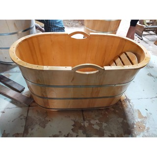 BỒN TẮM DÀI OVAN  GỖ THÔNG NHẬP KHẨU SANG TRỌNG