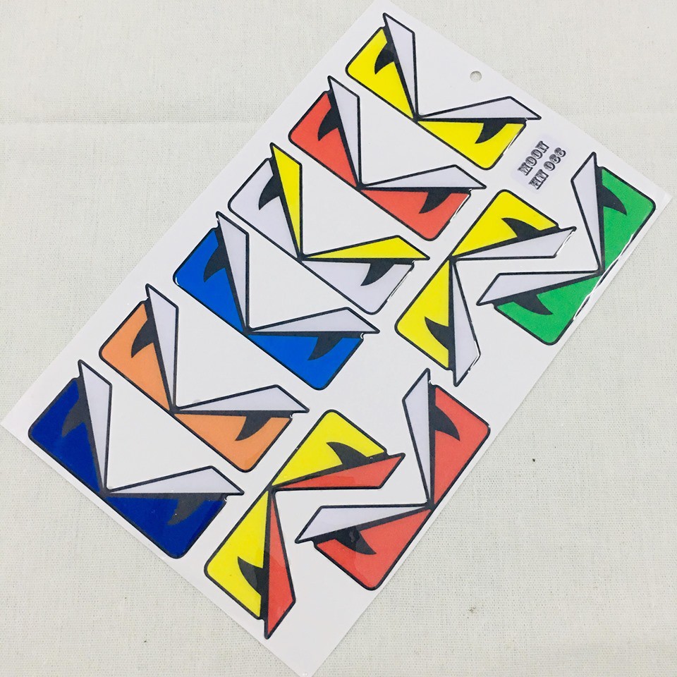 [CHÚ Ý] Bộ tem hoạt hình dán xe máy, tem logo đổ nhựa kiểu mắt cú cá tính