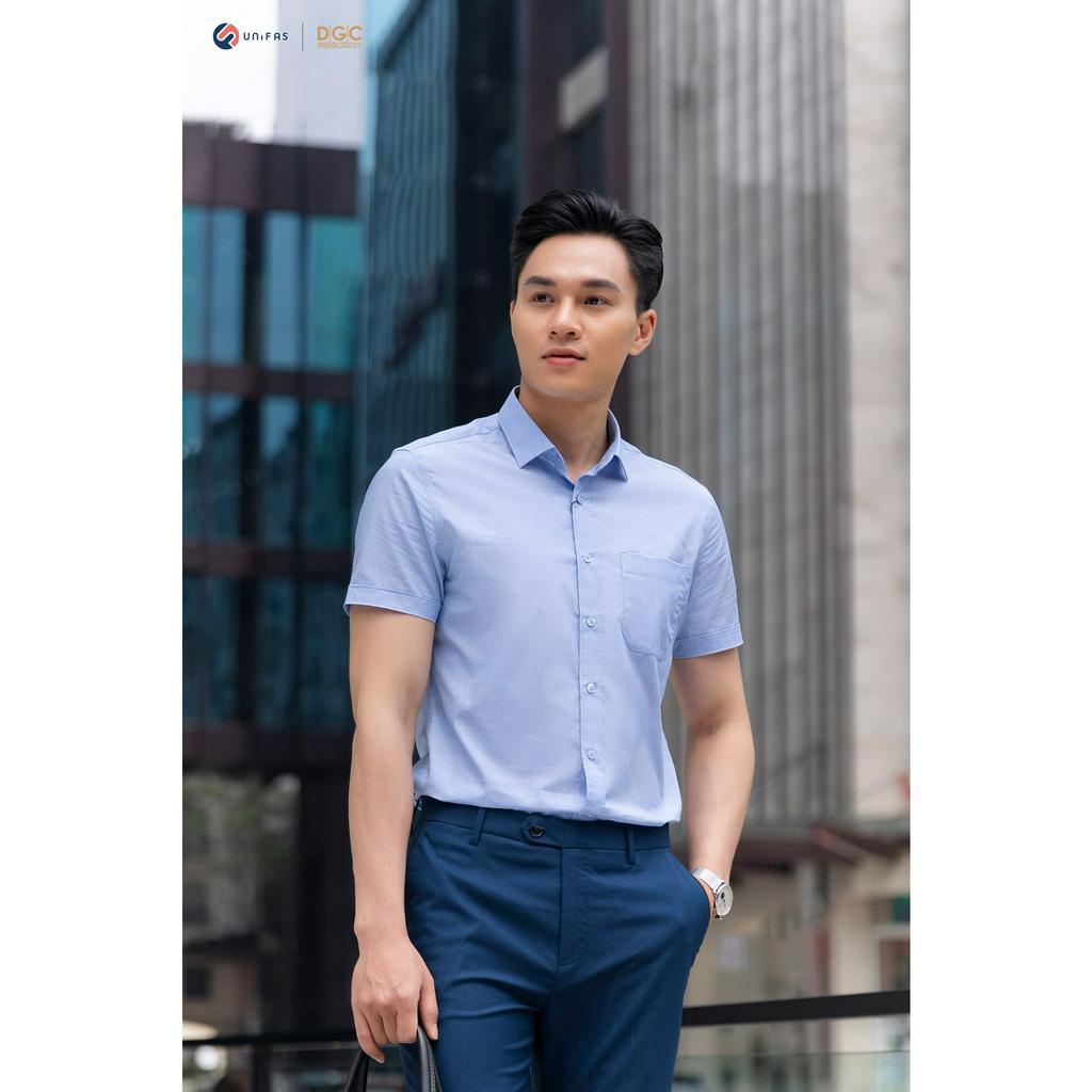 Áo sơ mi ngăn tay nam DGC - SASNBB30M dáng suông, chất liệu thoáng mát, thấm hút mồ hôi