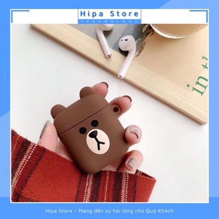 Vỏ Bảo Vệ Airpods 1/2 - Case Airpods - Hình Gấu Nâu | Hipa Store