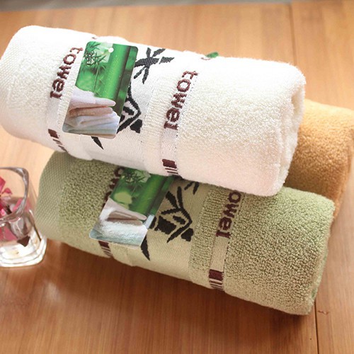 Khăn lau mặt vải cotton siêu mềm hoạ tiết lá tre