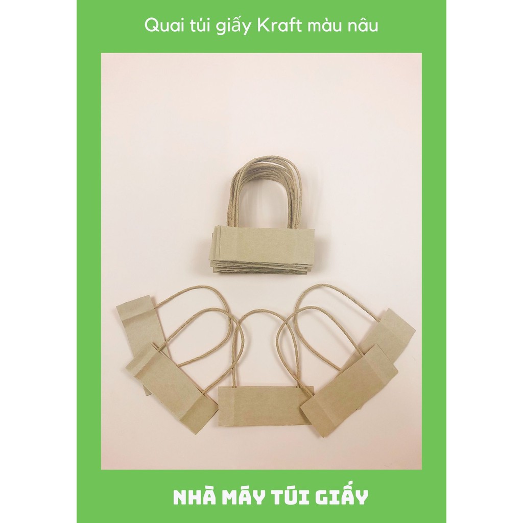 [SET 100 ĐÔI] Quai túi giấy Kraft Nâu giấy nhập khẩu từ Nhật Bản