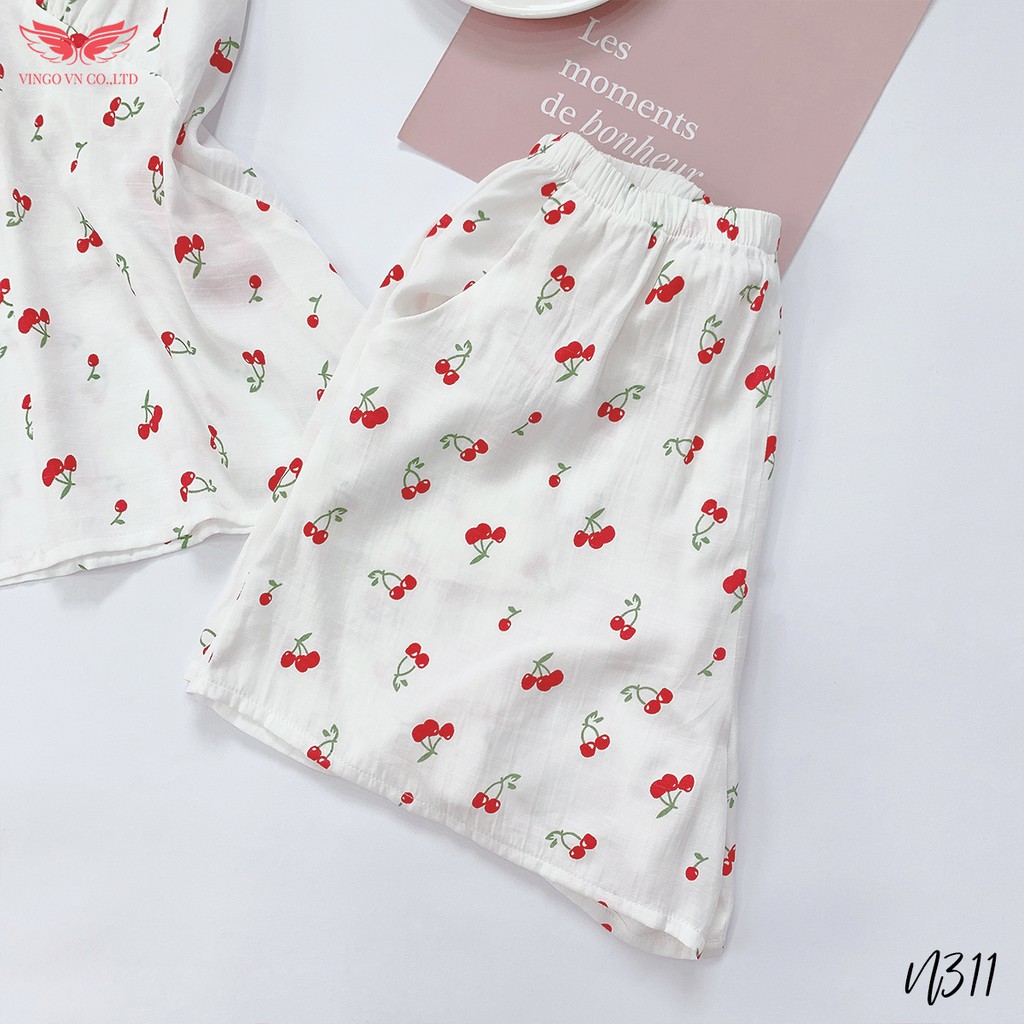 VINGO Đồ Bộ Nữ Mặc Nhà Nữ Chất Tơ Đũi Mềm Mát Áo 2 Dây Quần Cộc Trẻ Trung N311 VNGO | BigBuy360 - bigbuy360.vn