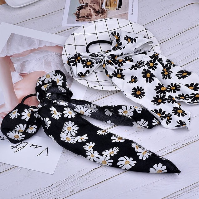 Buộc tóc nơ hoa cúc hàn quốc cột tóc nữ dễ thương