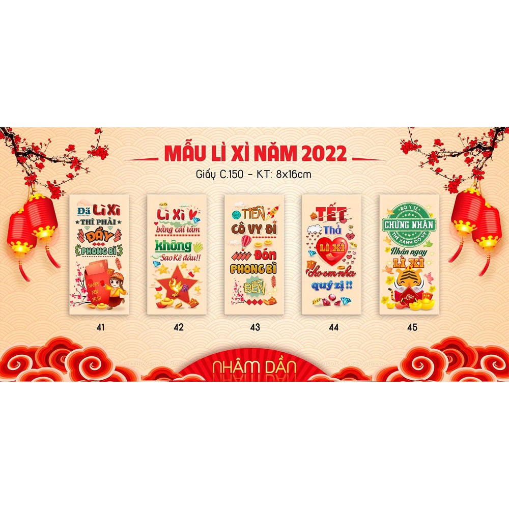 Combo Bao Lì Xì Độc Lạ Tết NHÂM DẦN 2022 Nhiều Mẫu Giá Rẻ - Đẹp Nhiều Lựa Chọn - BLX1
