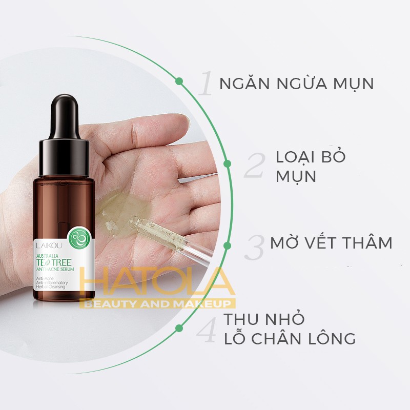 Serum Tràm Trà Dưỡng Da Tự Nhiên LAIKOU giảm thâm, thu nhỏ lỗ chân lông, Chăm sóc làn da hiệu quả