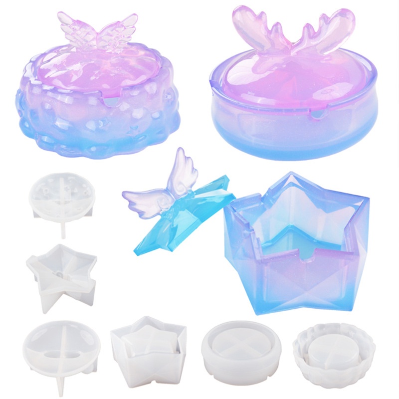 Khuôn silicone làm hộp gạt tàn thuốc có nắp đậy tiện dụng