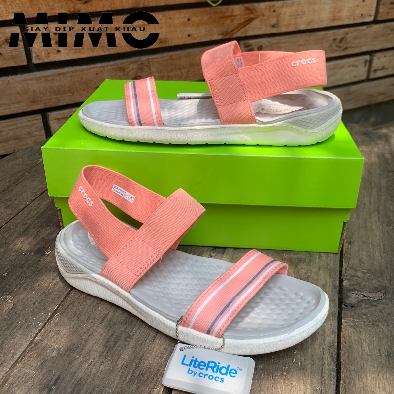 Sandal nữ Literide - Dép quai hậu thời trang màu ghi cam êm nhẹ, form ôm chân