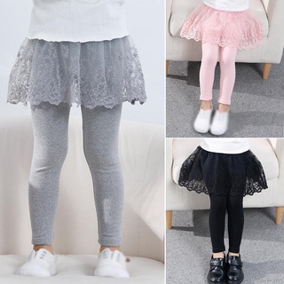Bé Gái Culottes Phiên Bản Hàn Quốc Thu Đông Bé Giả Hai Mảnh Quần Legging Nguyên Chất Sweatpants Váy Mặc Ngoài Quần Dài Quần Skinny