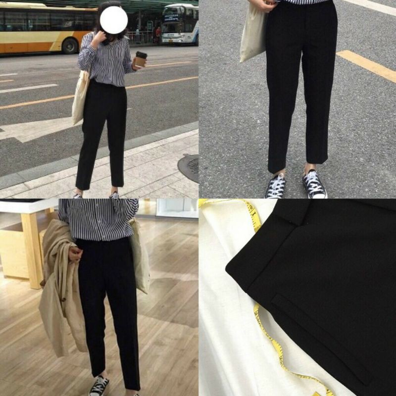 Quần tây lưng thun co dãn chất vải tuyết mưa