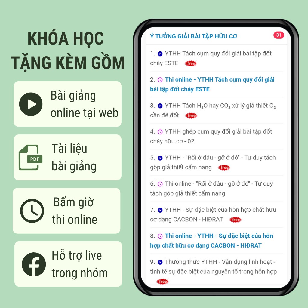 [ Sách Hóa luyện thi THPT Quốc gia ] Tập 1: 3000 câu hỏi lý thuyêt hóa hữu cơ