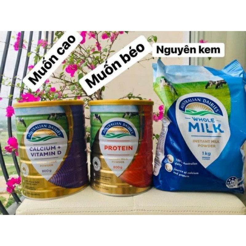 (Date 12/2022)Sữa tươi dạng bột Whole Milk nguyên kem Úc 1kg