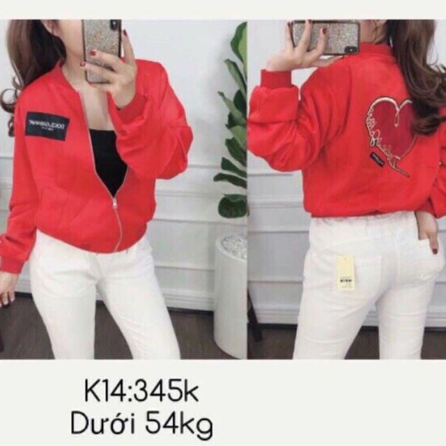 Xả- Áo khoác gió 2 lớp hình tim sau lưng