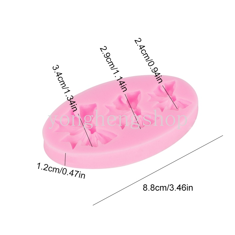 Khuôn Silicone tạo hình làm bánh kẹo hình nơ 3D DIY