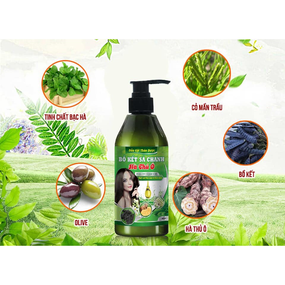 DẦU GỘI ĐẦU THẢO DƯỢC BỒ KẾT SẢ CHANH HÀ THỦ Ô