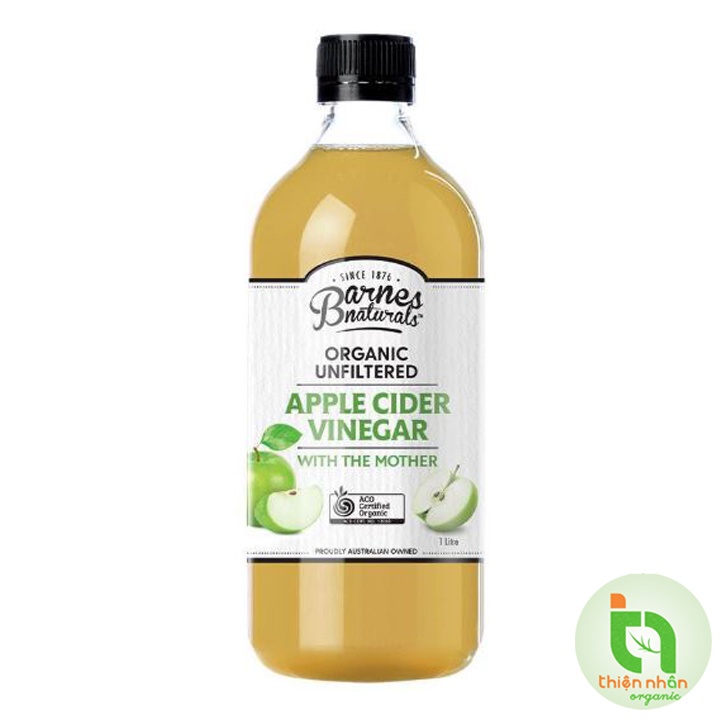 Giấm táo hữu cơ Barnes Naturals (có giấm cái) - Organic Apple Cider Vinegar (with mother)