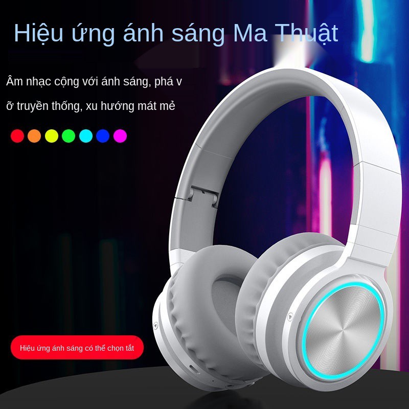 Tai nghe earphone không dây bluetooth trend light nam có micro game K song thẻ máy tính di động phổ thông <