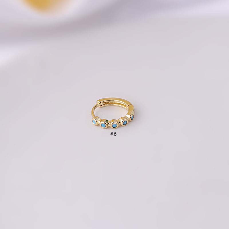 1 Khuyên Tai Tròn Bằng Đồng Đính Đá Zircon 8-10mm 2022 Mới