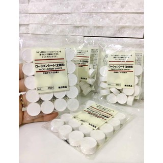 Mặt nạ giấy dạng viên nén Muji Face Lotion Sheet.