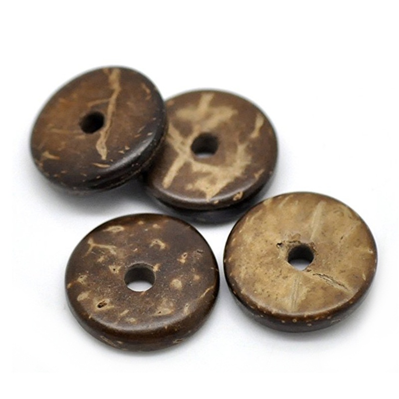 Set 110 Hạt Xâu Chuỗi 3mm Màu Nâu Bằng Vỏ Dừa Dùng Làm Đồ Trang Sức DIY