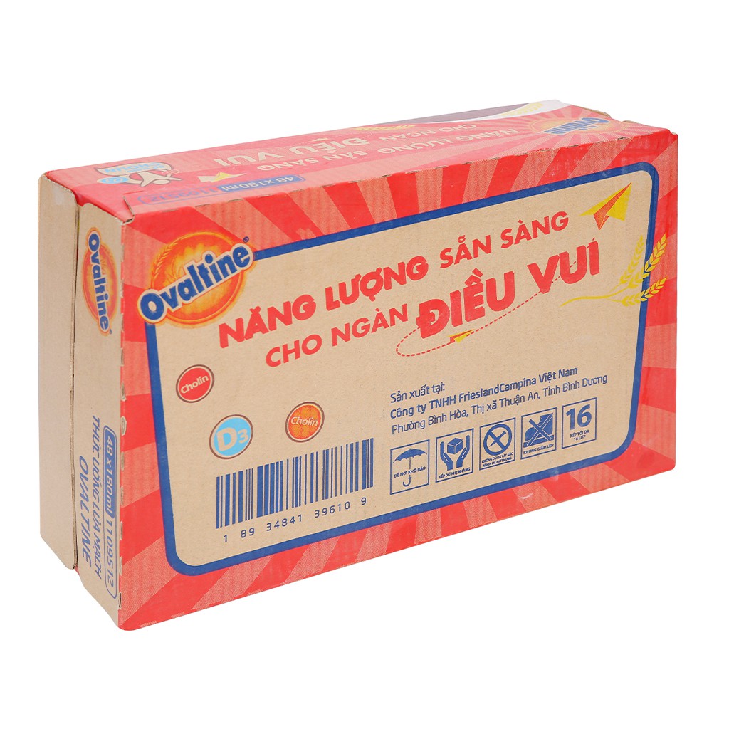 Thùng 48 hộp sữa ovaltine lúa mạch 180ml vị Sô cô la- Date mới nhất