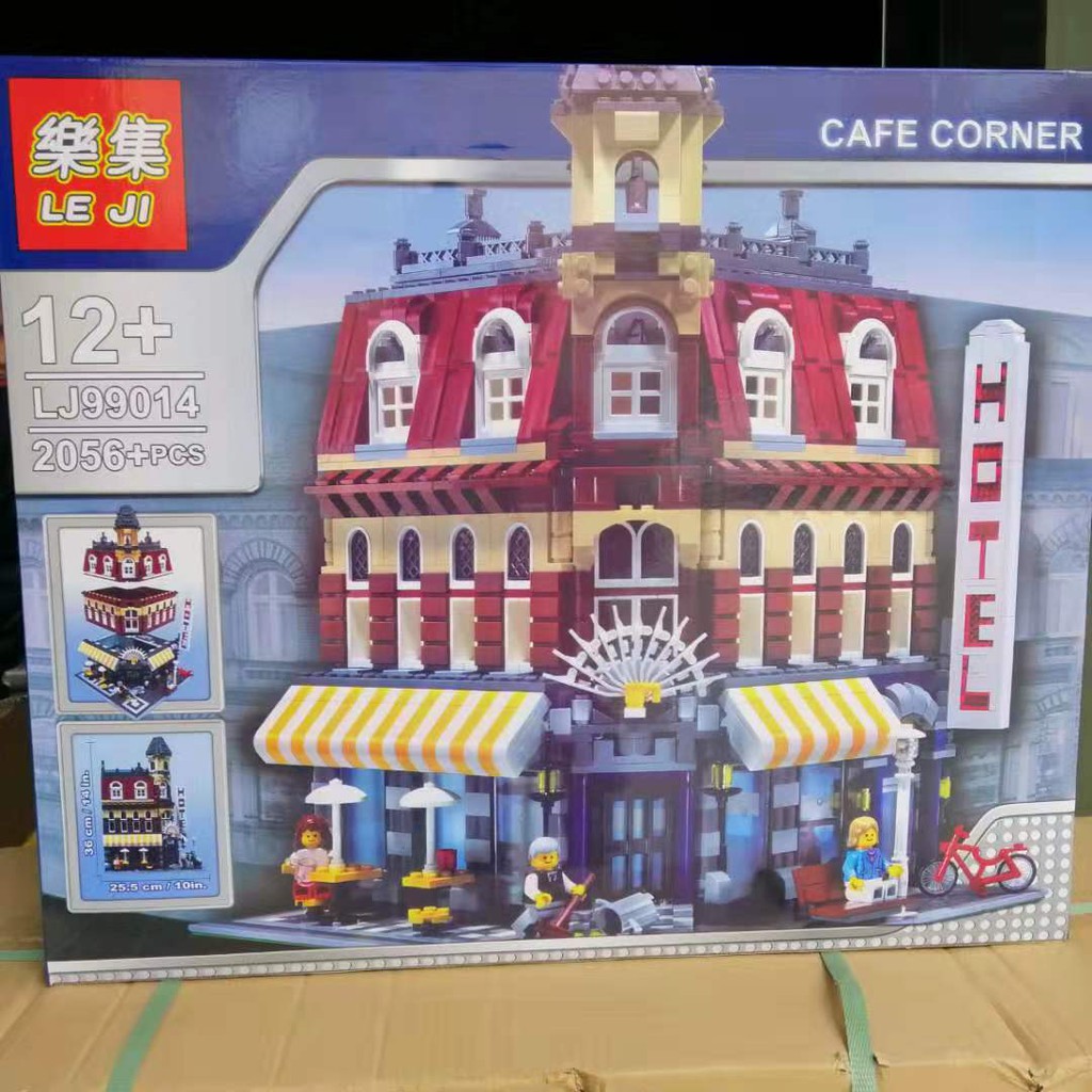 Đồ chơi Lắp ghép Mô hình  Expert City Street View Cafe Corner Model Hotel  MÔ HÌNH QUÁN CÀ PHÊ KHÁCH SẠN LJ99014