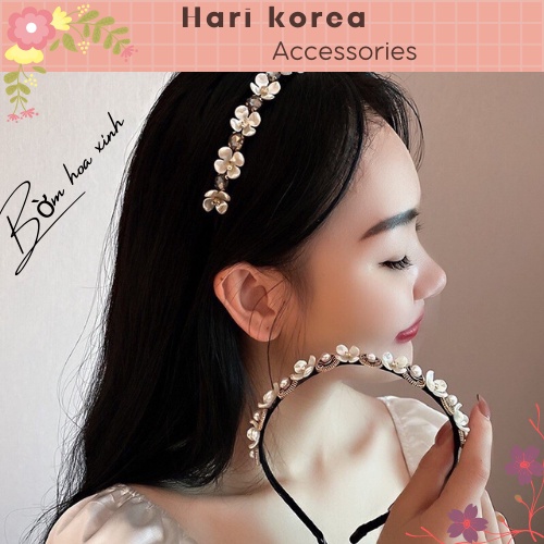 Bờm tóc hoa đá pha lê / Băng đô hoa đá pha lê , Phụ kiện tóc xinh đẹp, sành điệu - Hari Korea Accessories