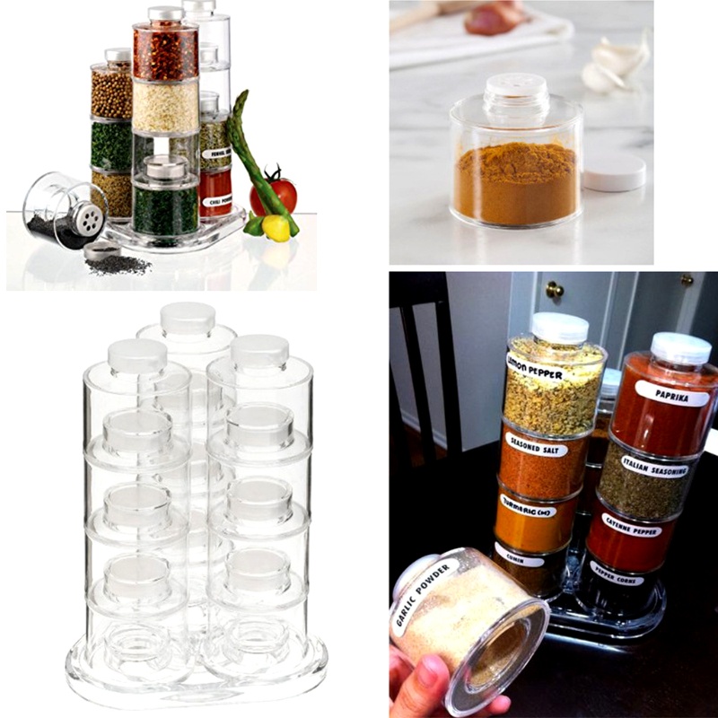 Set 12 Hộp Đựng Gia Vị Có Thể Xoay Tiện Dụng Cho Nhà Bếp / Nhà Hàng