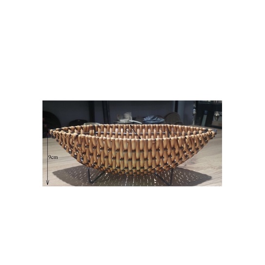Thuyền Nhựa Giả Mây  Kích Thước  D24cm  R12cm C5cm Decor Quán Ăn, Nhà Hàng, bếp gia đình