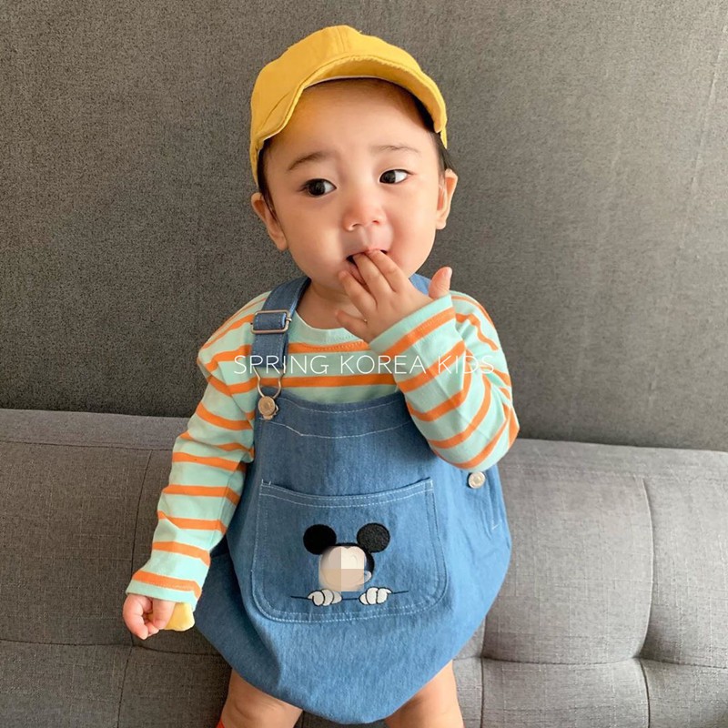 Áo Liền Quần Tay Ngắn In Hình Dễ Thương Thời Trang Cho Bé