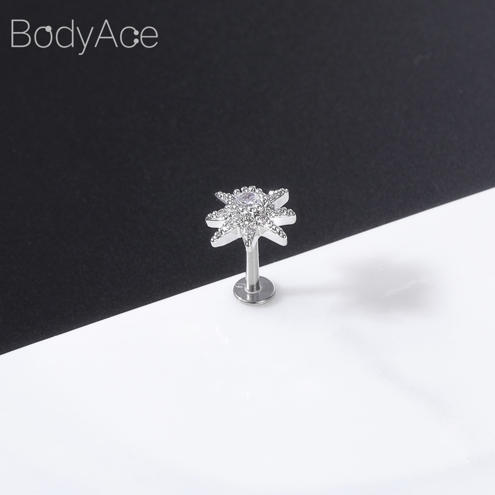 Bodyace 1 Khuyên Xỏ Cơ Thể Bằng Thép Không Gỉ 16G Cá Tính