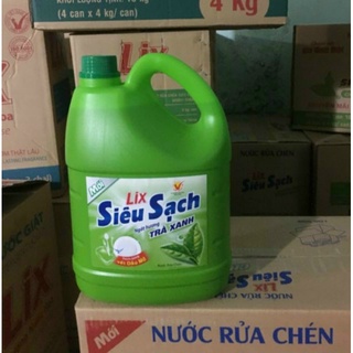 Nước rửa chén lix 3,6kg siêu sạch trà xanh