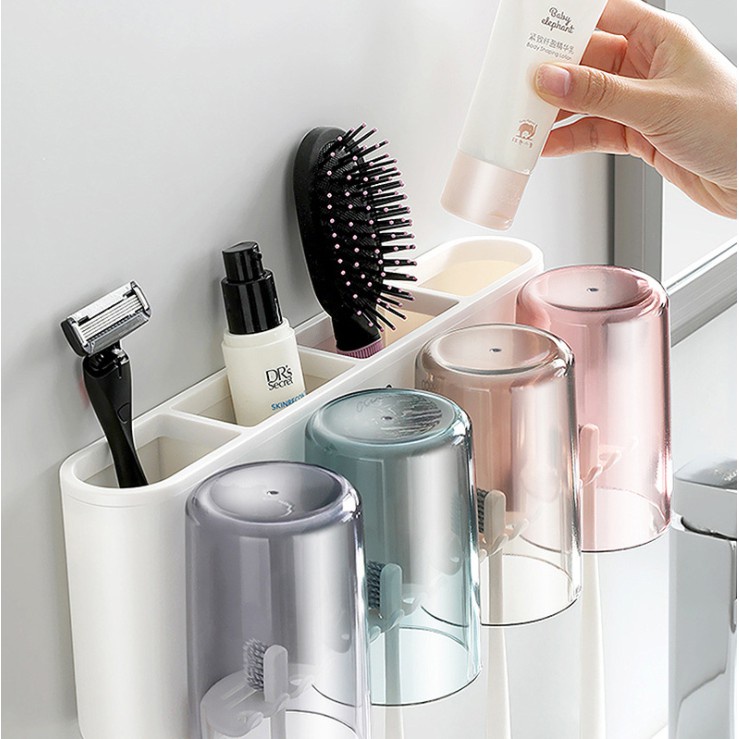 Kệ cài bàn chải, để đồ nhà tắm thông minh ECOCO cao cấp Oenen không cần khoan tường Oenon