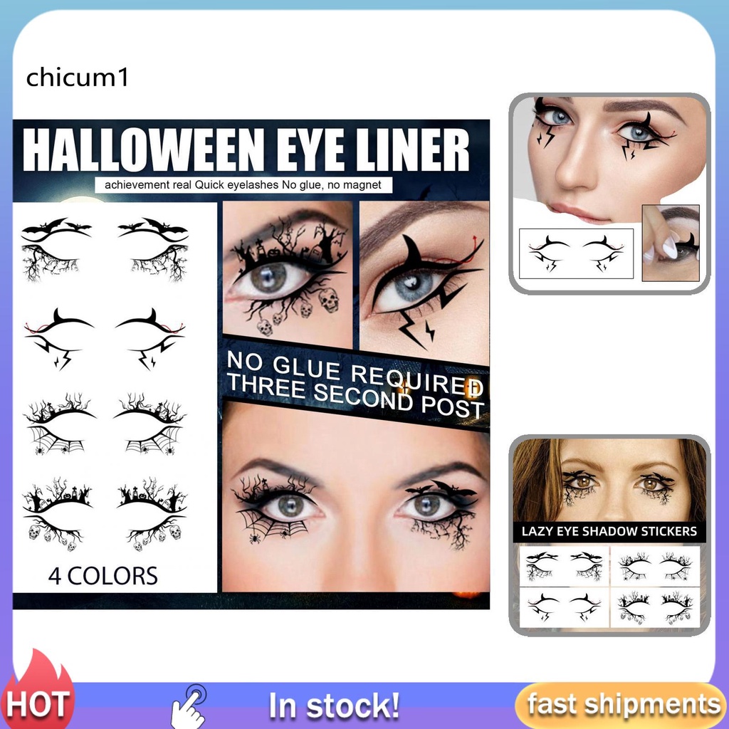 Miếng dán kẻ mắt màu đen thoải mái dùng hóa trang Halloween
