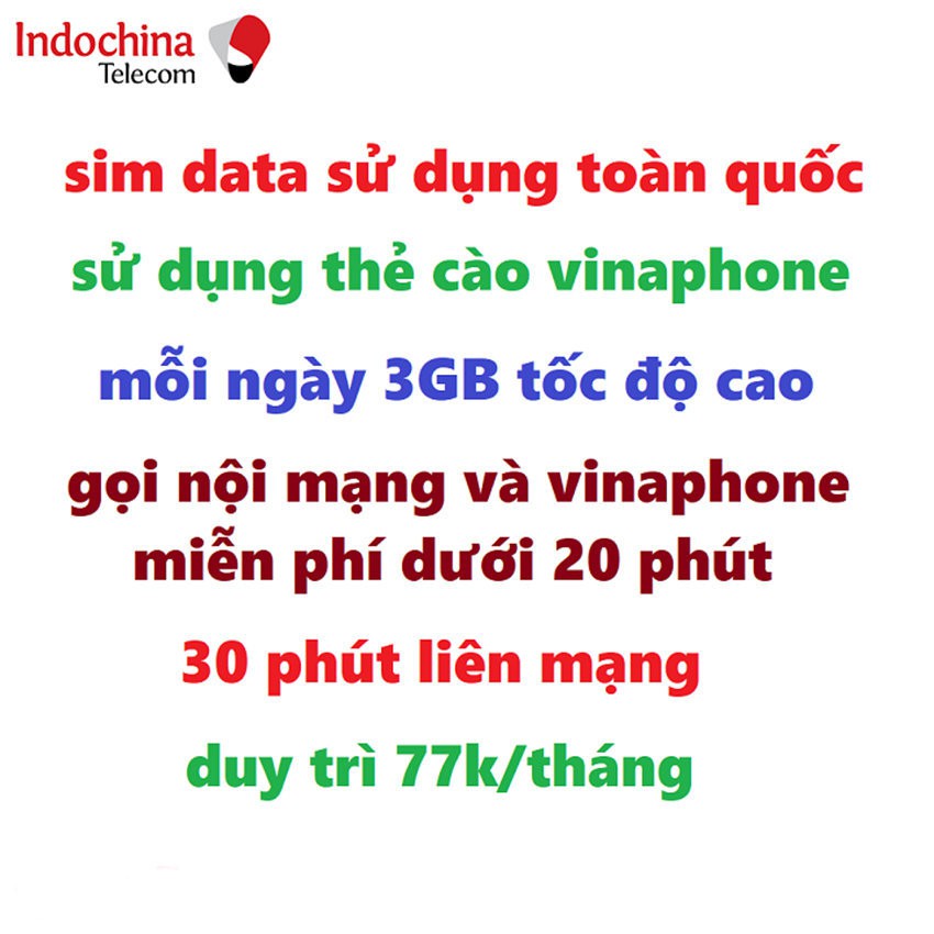 SIM 4G 💝FREESHIP💝 Sim 4G ITEL - Vina gói MAY77 90GB/Tháng - Sim Itelecom Gọi Miễn Phí Vinaphone Giá Siêu Rẻ