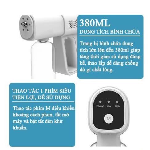 Máy xịt khử khuẩn súng phun cầm tay K5 Pro diệt khuẩn bằng tia UV MiibooShi D3.001