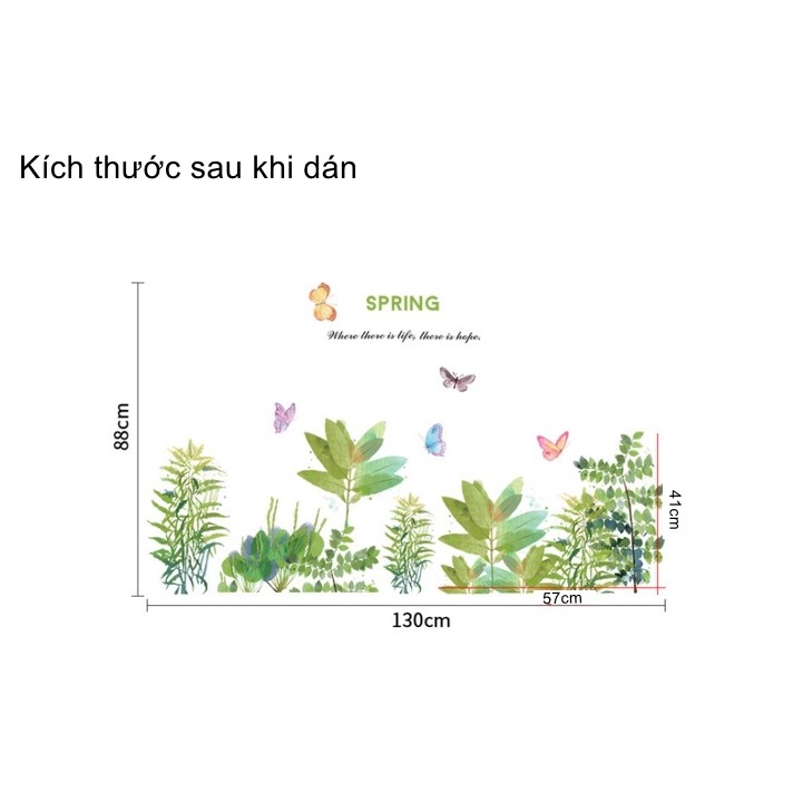 Decal dán tường trang trí - CHỮ TIẾNG ANH CÂY VÀ trang trí - CHỮ TIẾNG ANH CÂY VÀ BƯỚM MÙA XUÂN