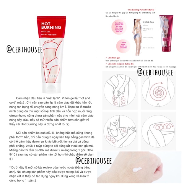 Gel tan mỡ Hot Burning Gel